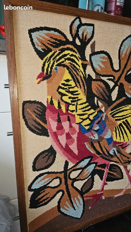 Vintage Gujarati soie broderie tapisserie Antique coton fait main tenture murale traditionnelle indienne textile Mandala tapisserie murale Art déco - France