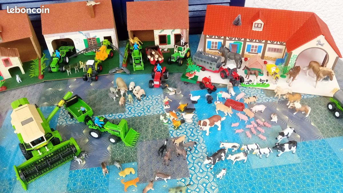 KNASON 23 Pièces Ensemble Ferme Animaux Jouet - Figurine Réalistes Tracteur Clôture Pour Enfants 3-5 Ans