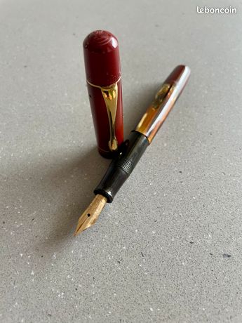 Stylo Plume Pelikan 101 N Rare – Écaille Corail Avec Plume En Or Massif 14 Carats – Occasion Collector