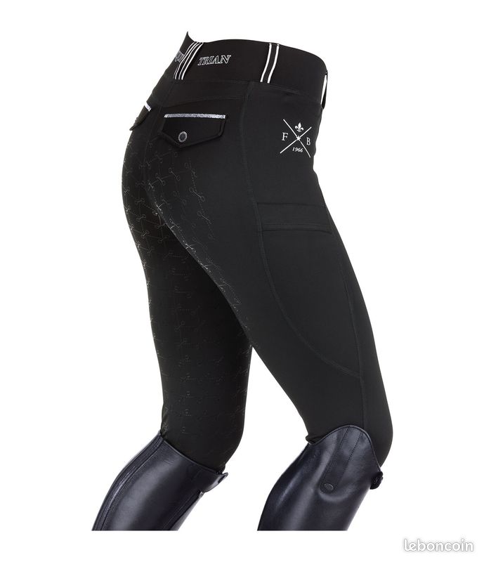 Legging d'équitation noir à fond intégral grip - Taille 46 (modèle Malena) (image 4)