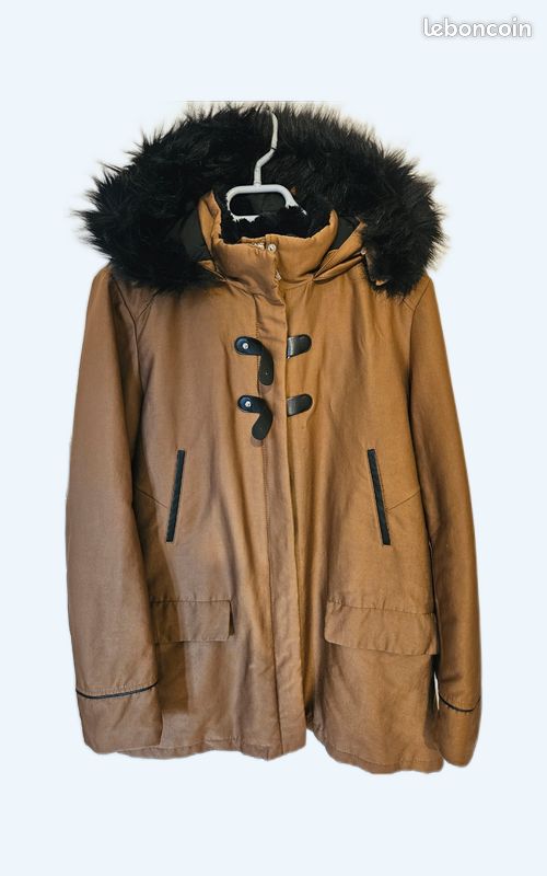 Parka Femme Vert - Taille 44, Occasion Très Bon état, Doublure Cuir