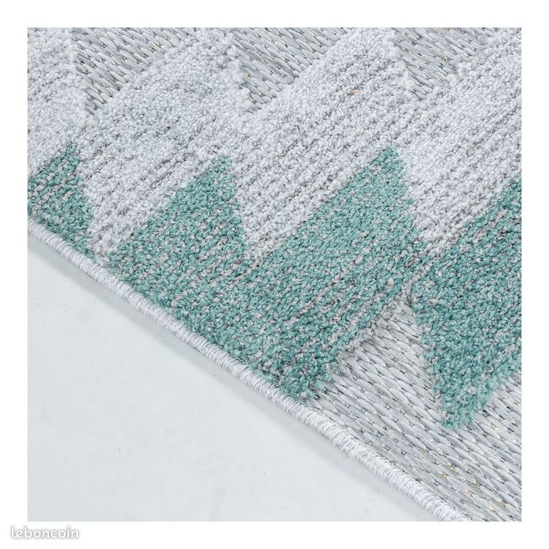 Tapis bleu extérieur et intérieur kilim Taro Bleu 80x250 (image 4)