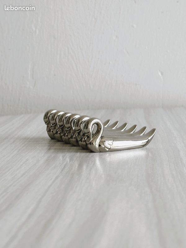 Lot de 6 porte-couteaux en métal décor chevaux