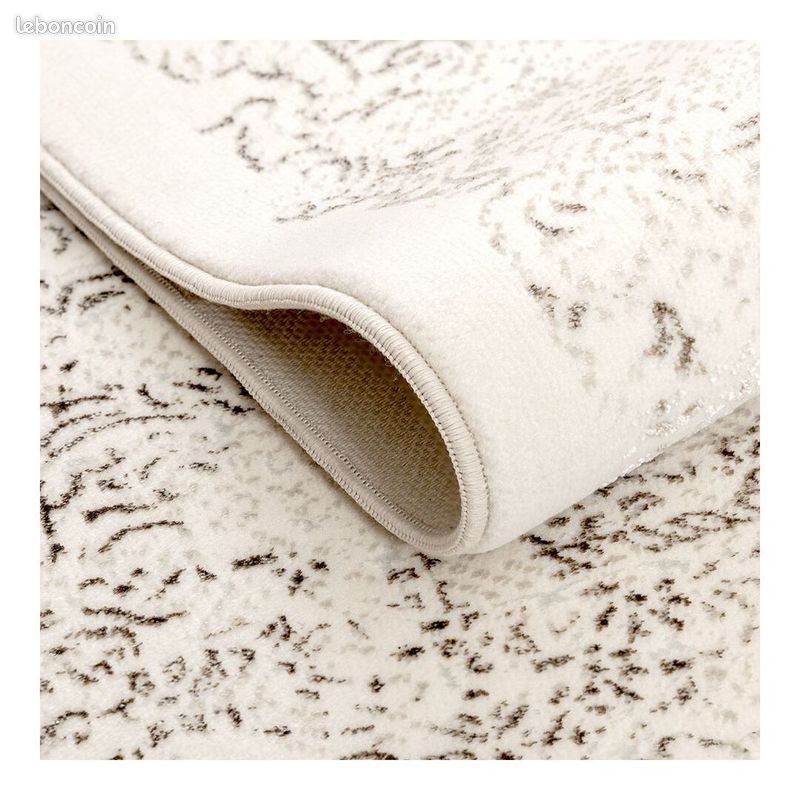 Tapis vintage doux rayé avec franges Keith Beige 80x300 (image 5)