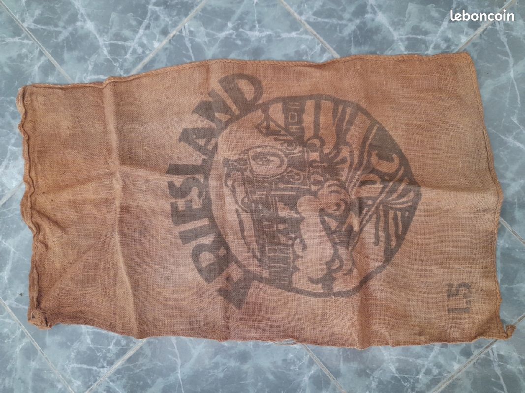 Sac en toile de jute années 1940 (image 1)