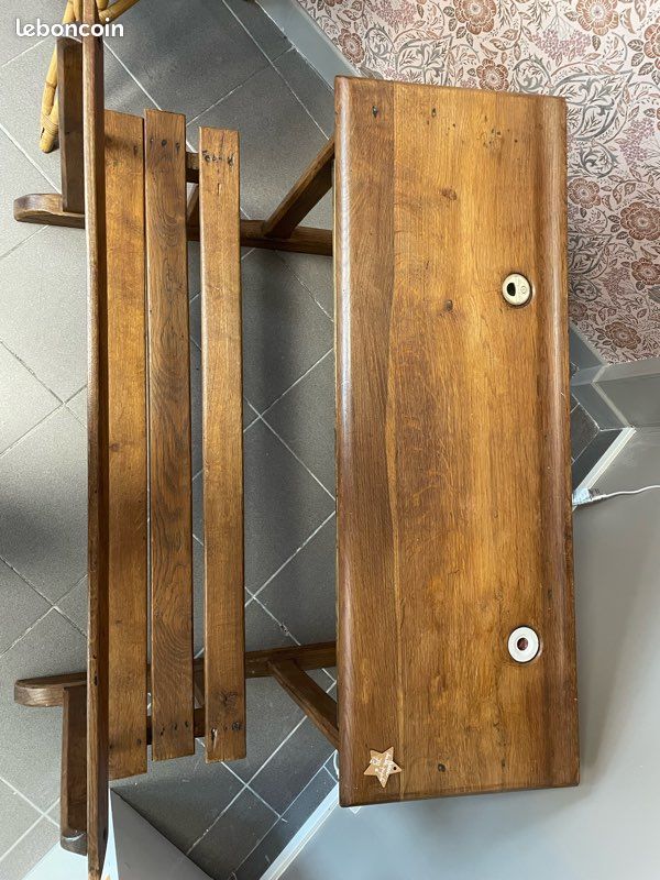 Bureau ancien d’écolier vintage (image 2)