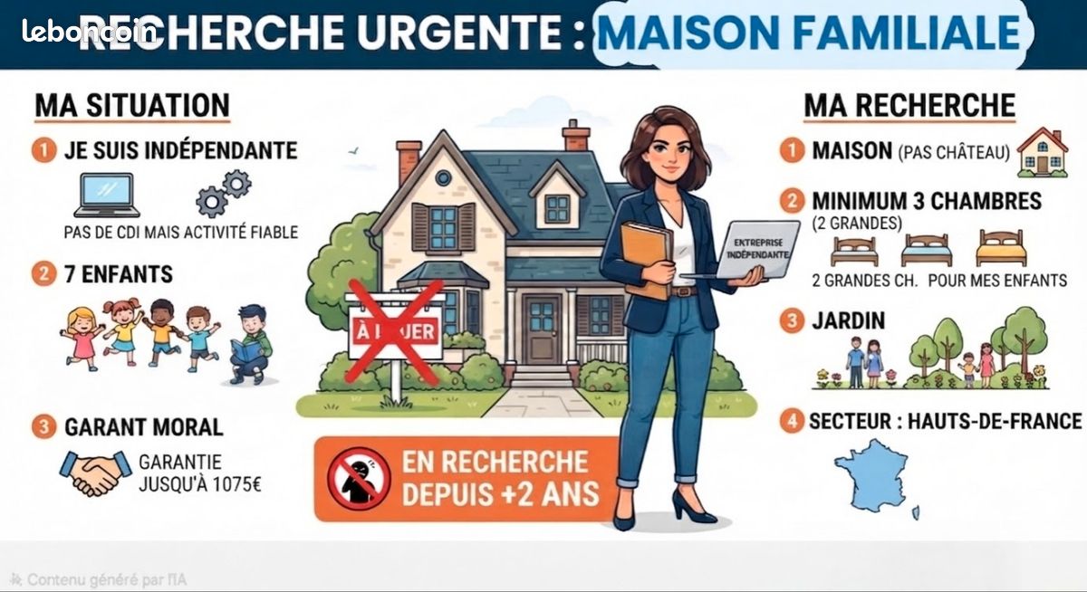 Maison 6 pièces 100 m² · à Béthune · 100 m² · 950 €