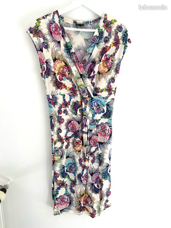 Robe Just Cavalli Manches Longues Multicolore Taille 40 - Imprimé Animal, Excellent état