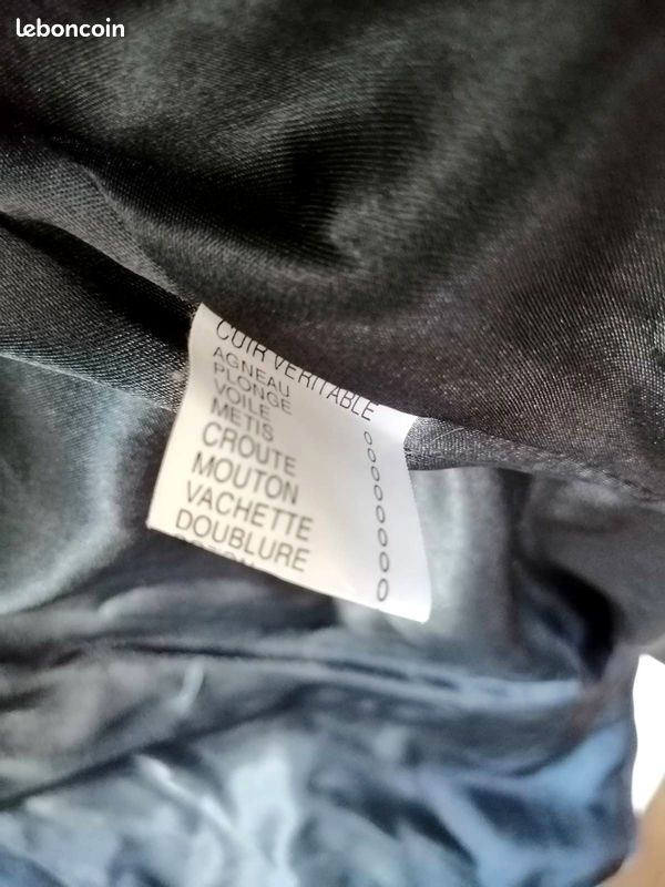 Veste En Cuir D'agneau Noir TSE Say - Taille 38 - Croisée Courte - Occasion Très Bon état
