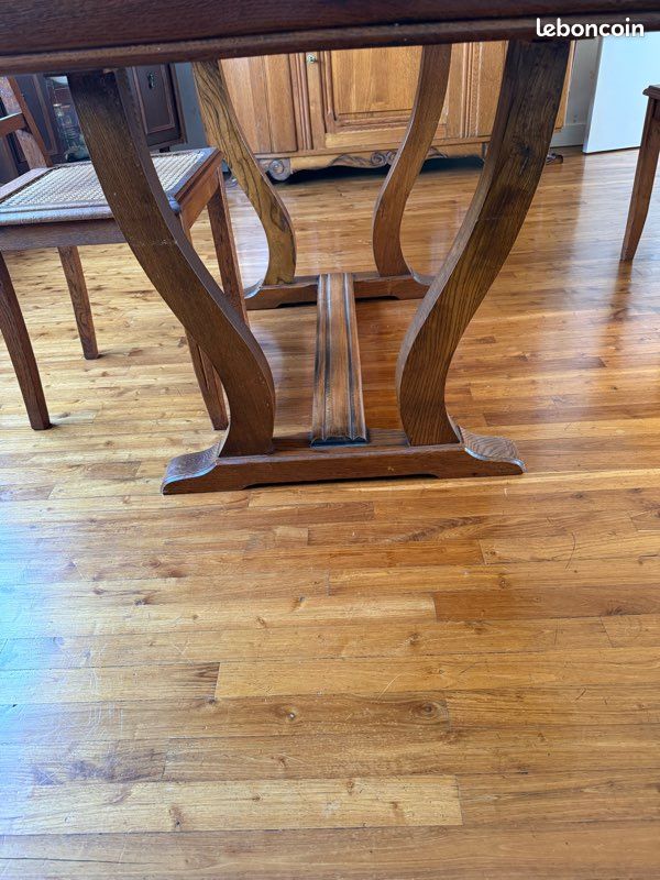 Table rectangulaire bois 90/128cm+2 rallonges de 33cm chacune (image 2)