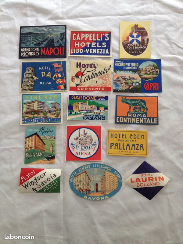 étiquette Hôtel Excelsior Sienne Étiquette Bagages Vintage