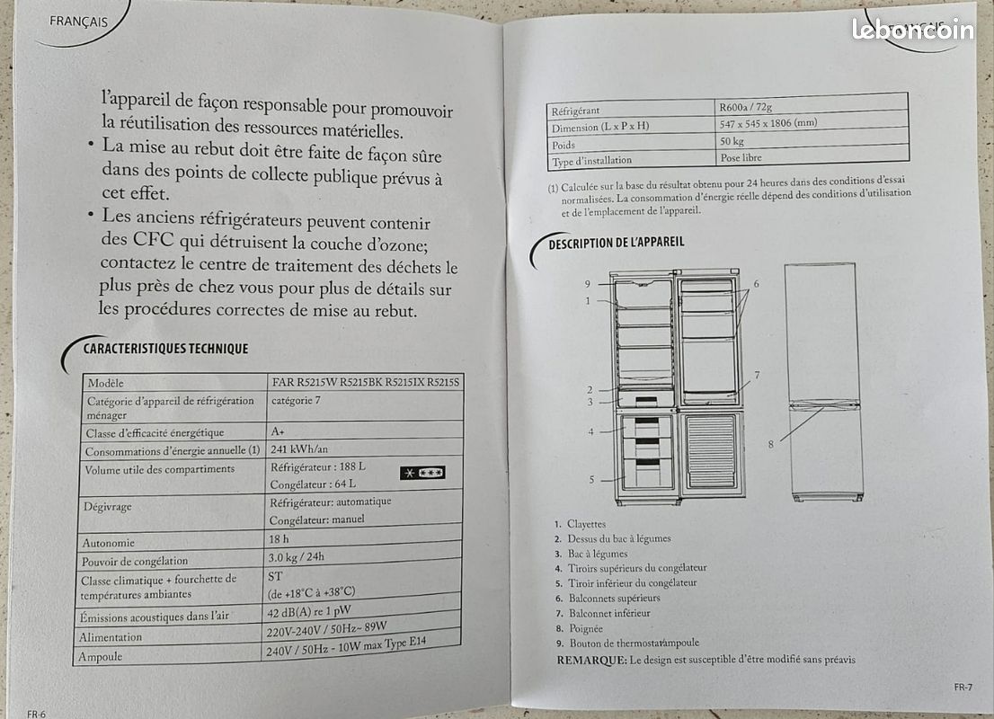 Réfrigérateur/congélateur (image 5)