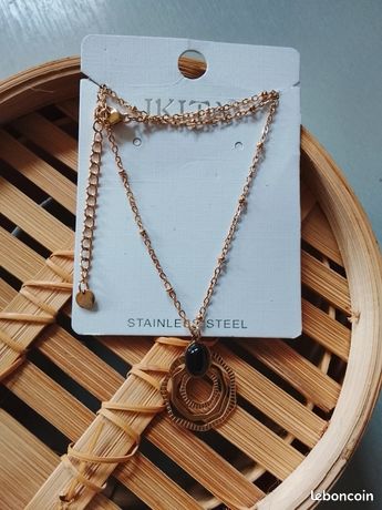 Collier Ras Du Cou Métal Brossé Doré IKITA - Occasion