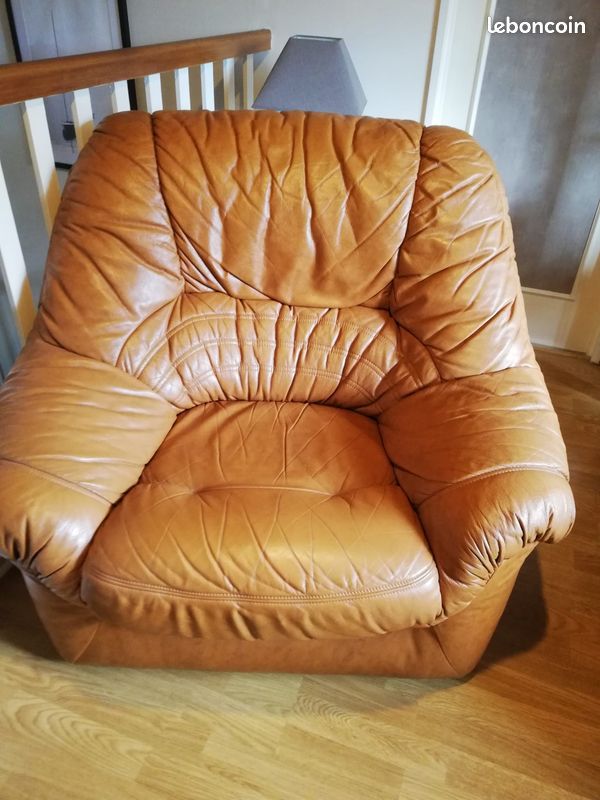Fauteuils en cuir et table (image 2)