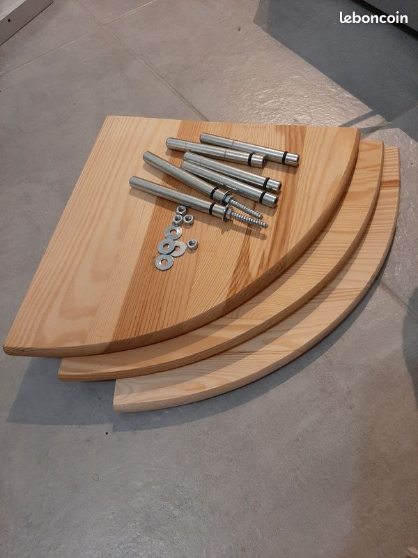 Lot de 3 étagères d'angle en bois (image 1)