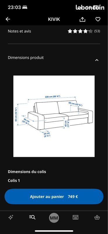 Vend canapé IKEA (image 3)