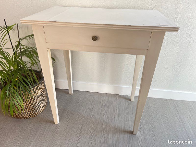 Ancienne petite table bois patiné / bureau / table d’appoint (image 6)