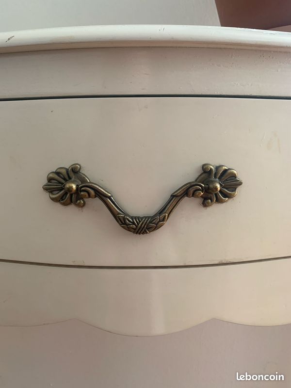 Meuble d'entrée / d'appoint baroque blanc (image 3)