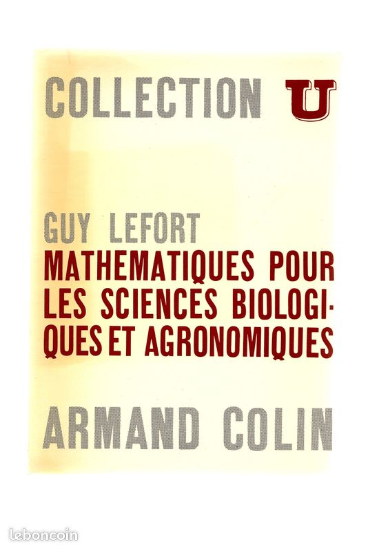 Mathematiques pour les sciences biologiques et agronomiquess (image 1)