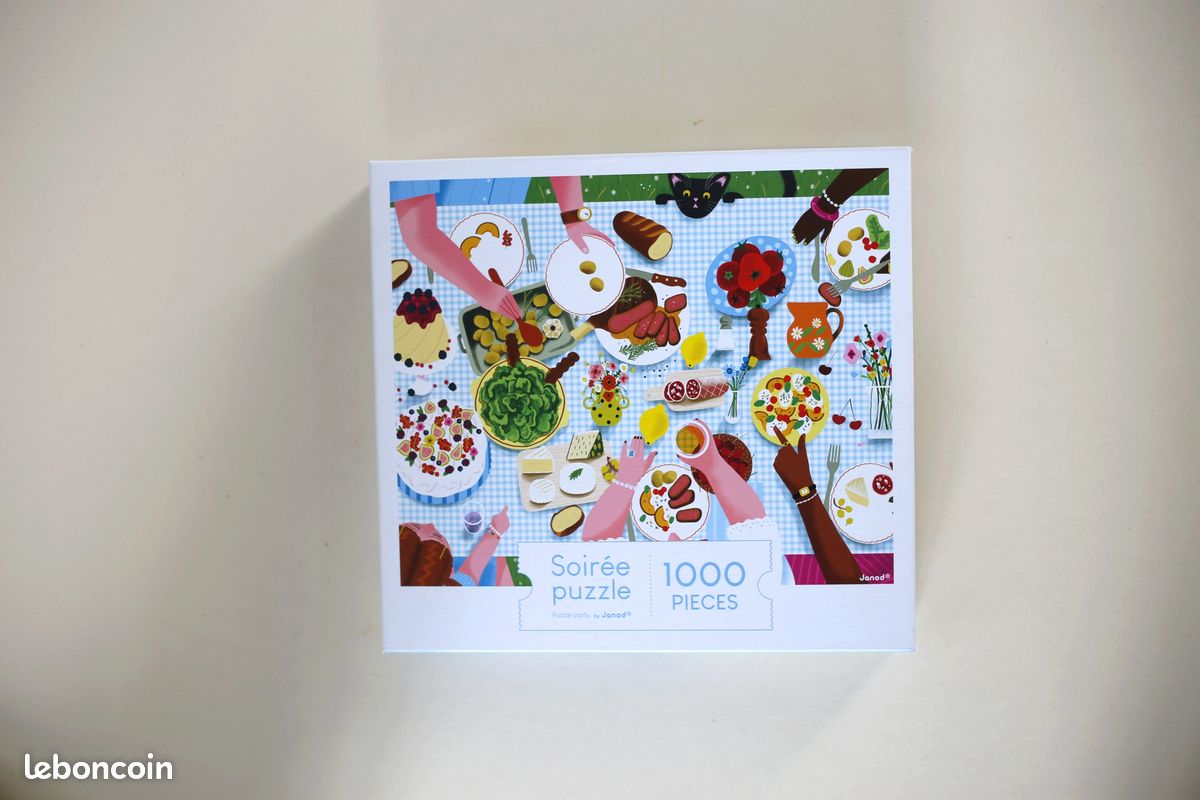 Puzzle 1000 pièces "Repas en famille" marque Janod, Soirée puzzle (image 1)