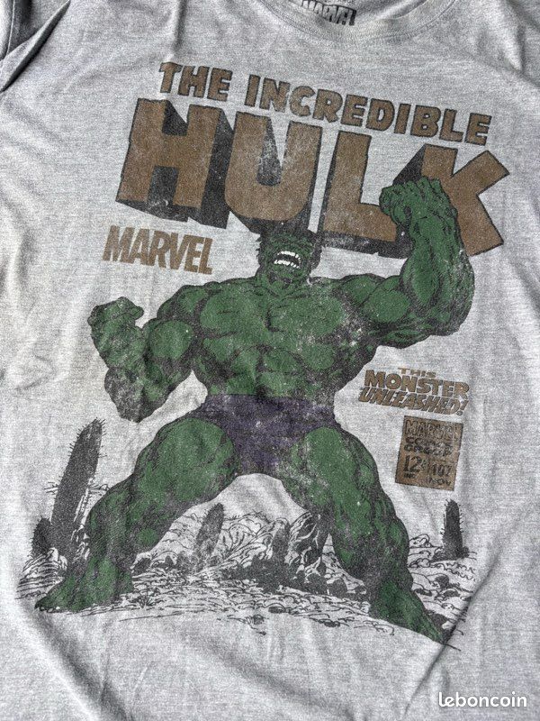 Marvel T-shirt pour homme avec logo Comic Strip, Gris (Sport Grey), L