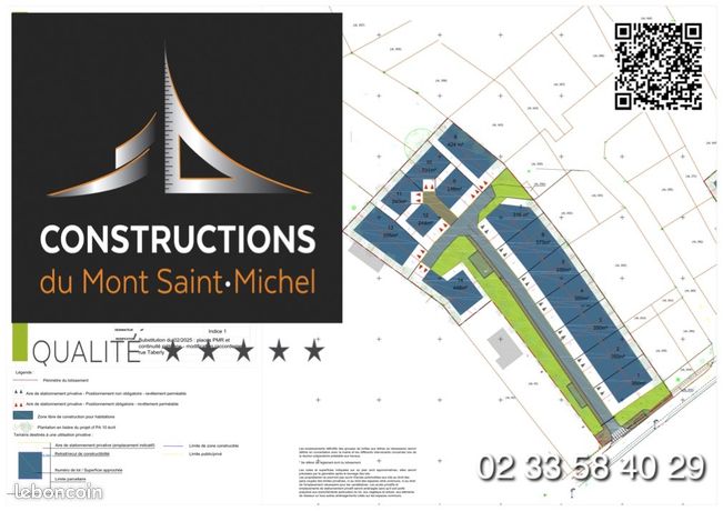 Terrain 448 m² Saint Pair Sur Mer