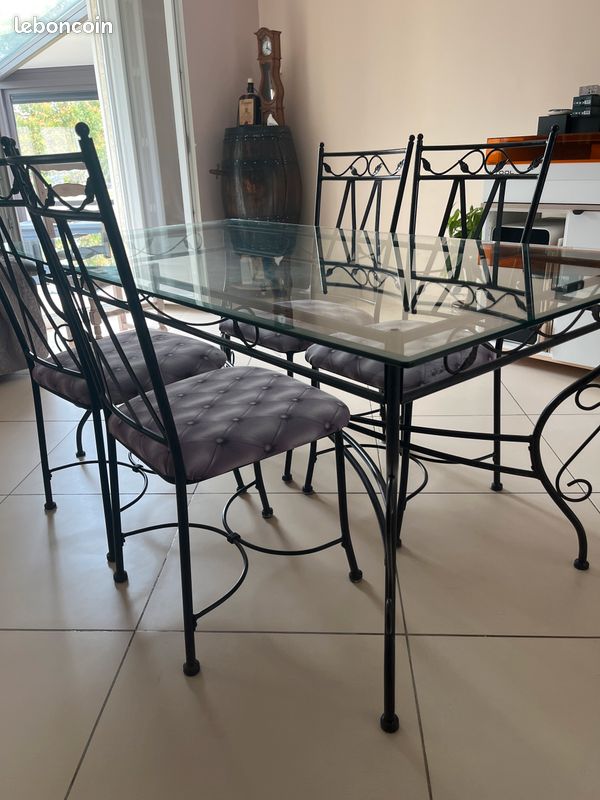 Table et chaise en fer (image 2)