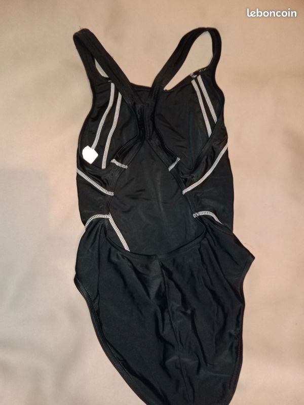 Maillot de bain noir femme une pièce monokini compétition Swoof taille M TBE (image 4)