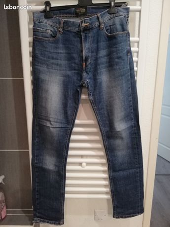 Jeans Homme Zara 100% Coton Droit - Taille 36x32 - Occasion Excellent état