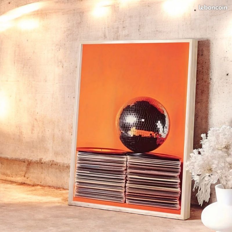 ZOLULA Poster Sur Toile Avec Boule Disco Funky Années 70 - Décoration Pour Chambre à Coucher, Bureau, Chambre - Sans Cadre - 60 X 90 Cm