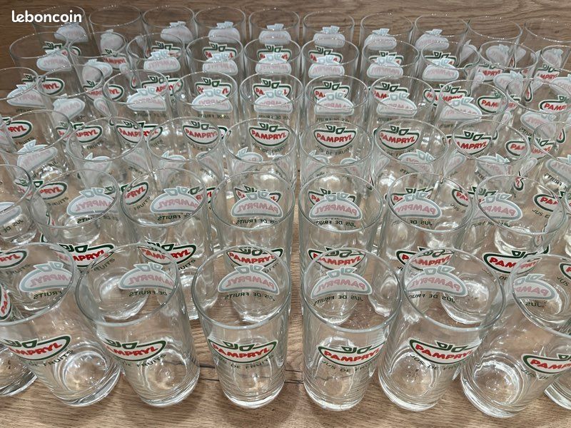 Lot De 6 Verres à Jus Pampryl - Vintage Transparent - Idéal Pour Dégustation
