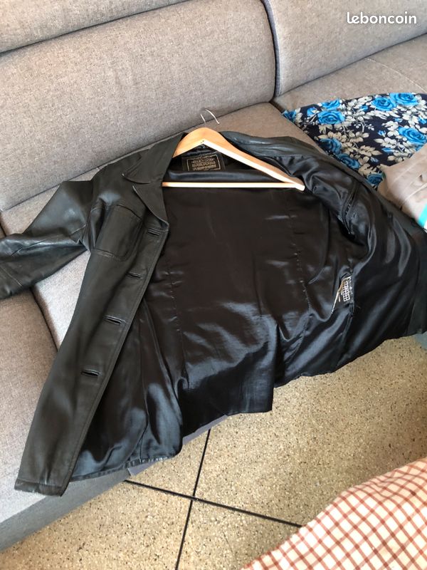 Veste de marque originale pour Femme cuir noir souple qualité hot