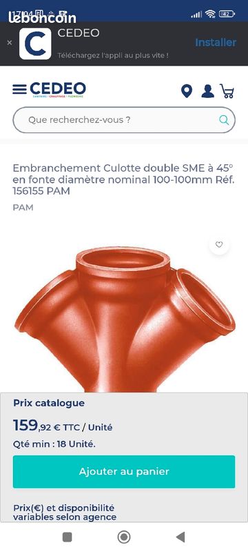 Embranchement culotte en fonte (image 1)