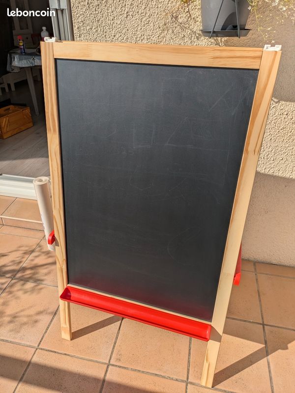 Chevalet avec tableau blanc, ardoise + accessoires (image 2)