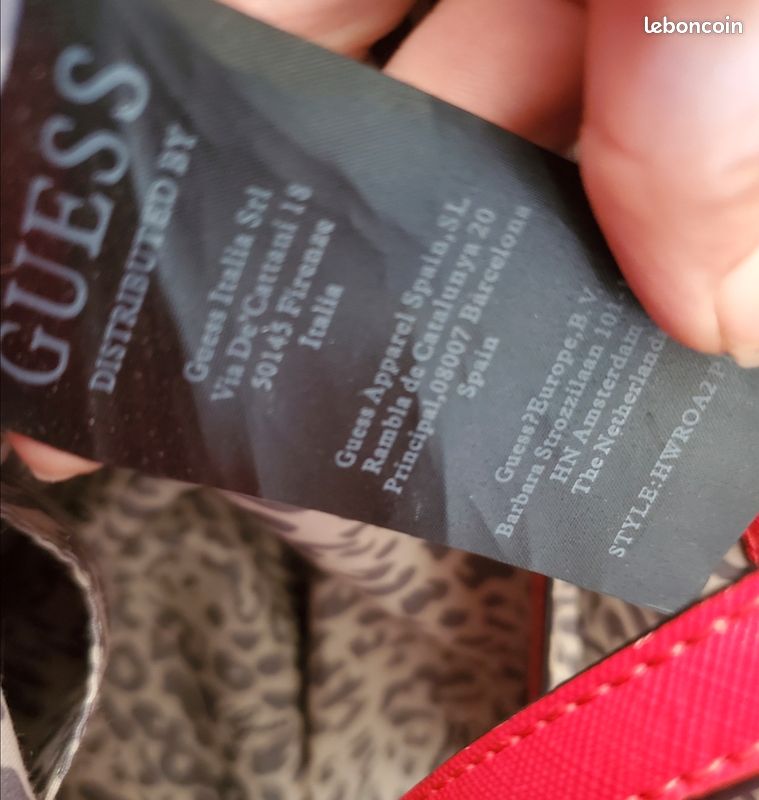 👜 Sac cabas GUESS rouge – intérieur léopard 🐆 (image 5)