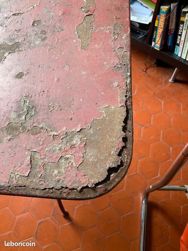Table jardin fer ancienne trépied pliable (image 4)