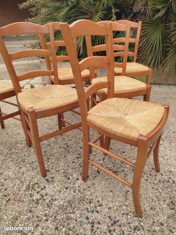 Lot de 6 chaises paillées (image 2)