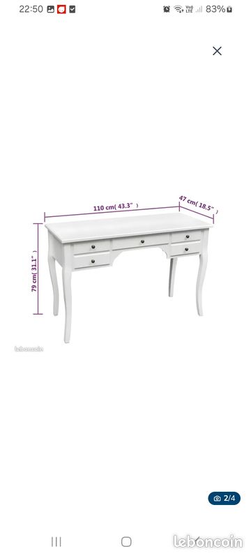 Bureau blanc (image 2)