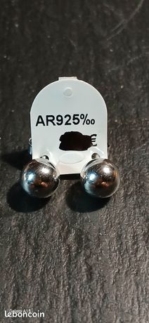 My-Bead 10 Paires Clous D'oreilles Boule 3mm Argent 925 Sans Nickel