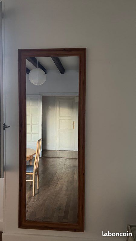 Grand miroir mural avec cadre en bois – 70 x 196 cm (image 2)