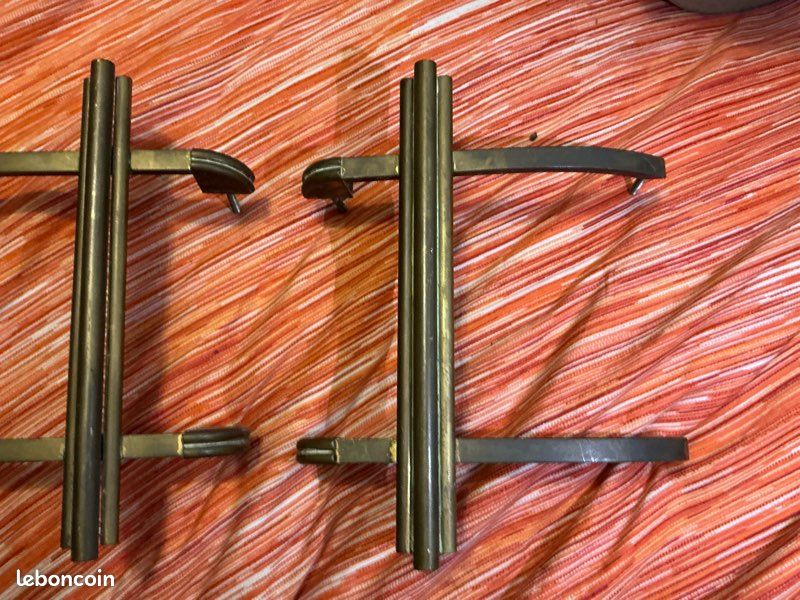 Rare poignées de porte bronze art deco géométrique (image 3)