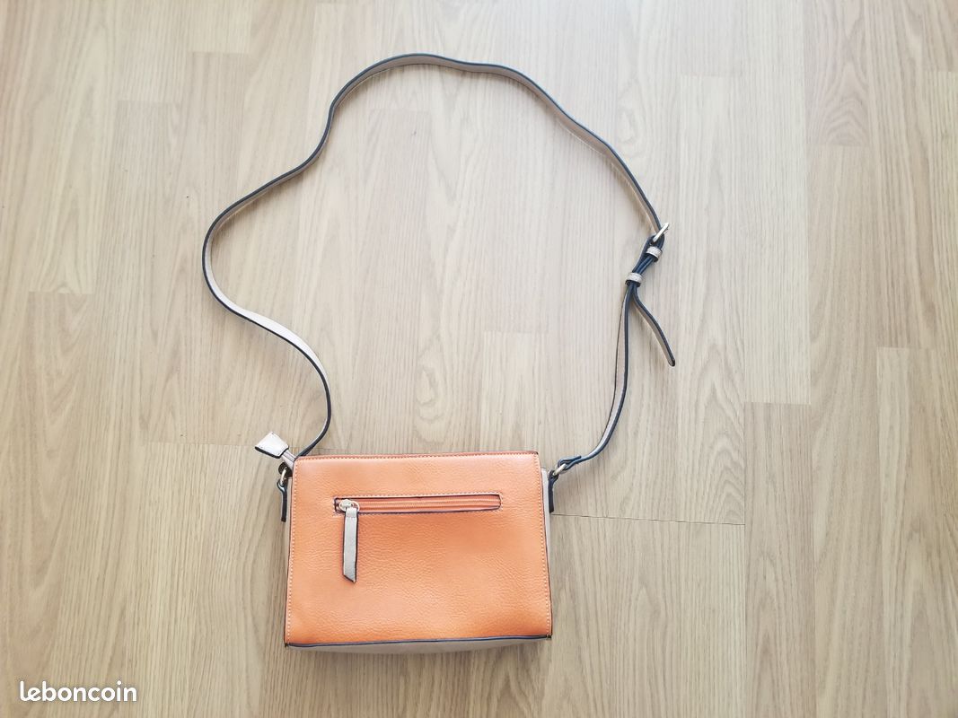 Petit sac à main beige orange léopard (image 2)