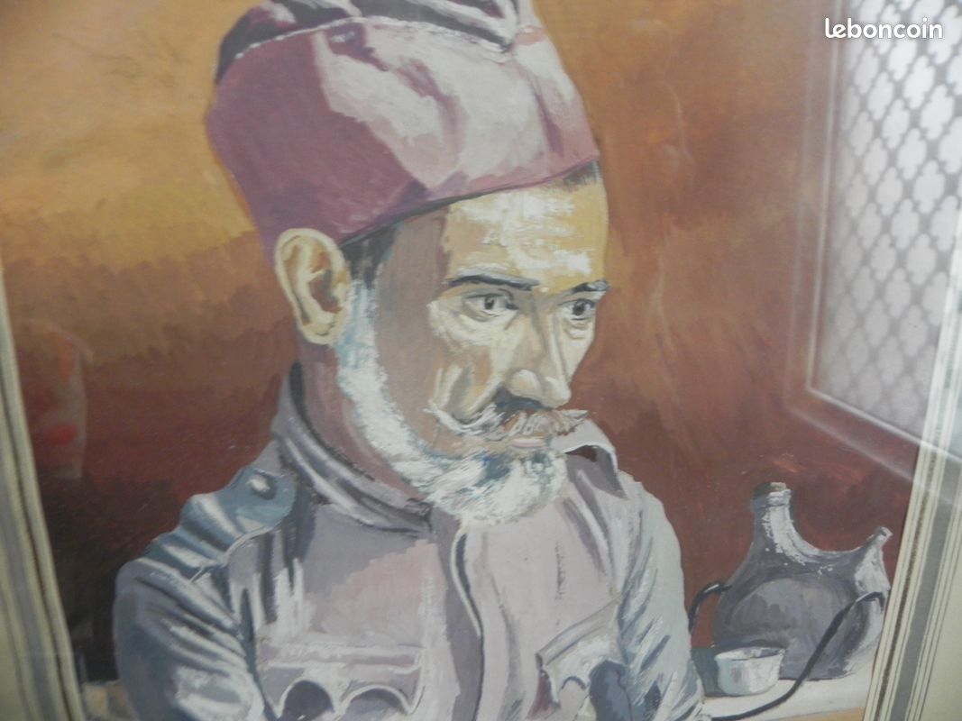 Ancien tableau portrait d un militaire de la guerre 14-18 signé (image 9)