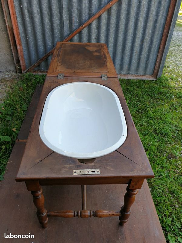 Banc en cannage / bidet ancien (image 3)