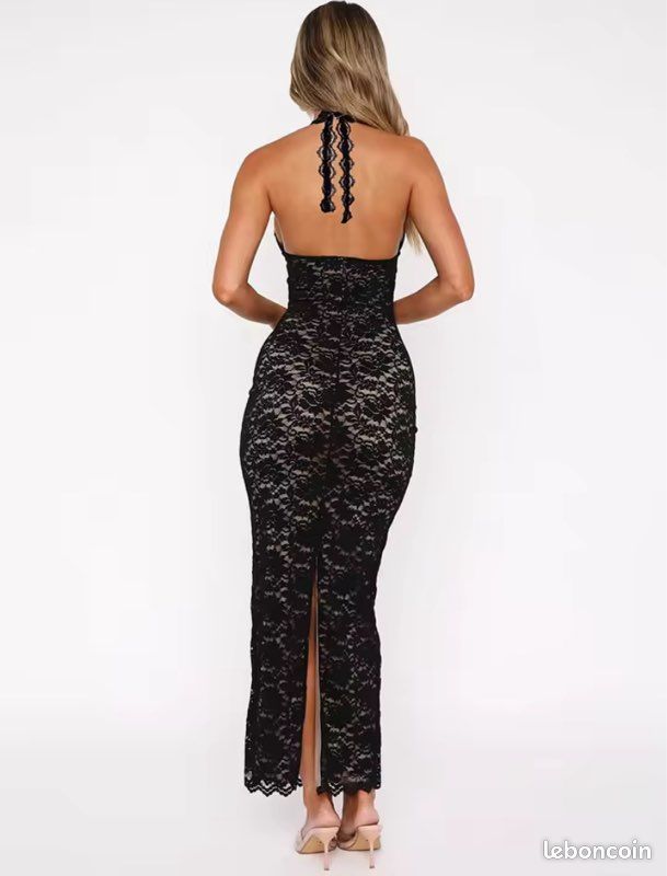 Robe à dentelle noir glamour (image 2)