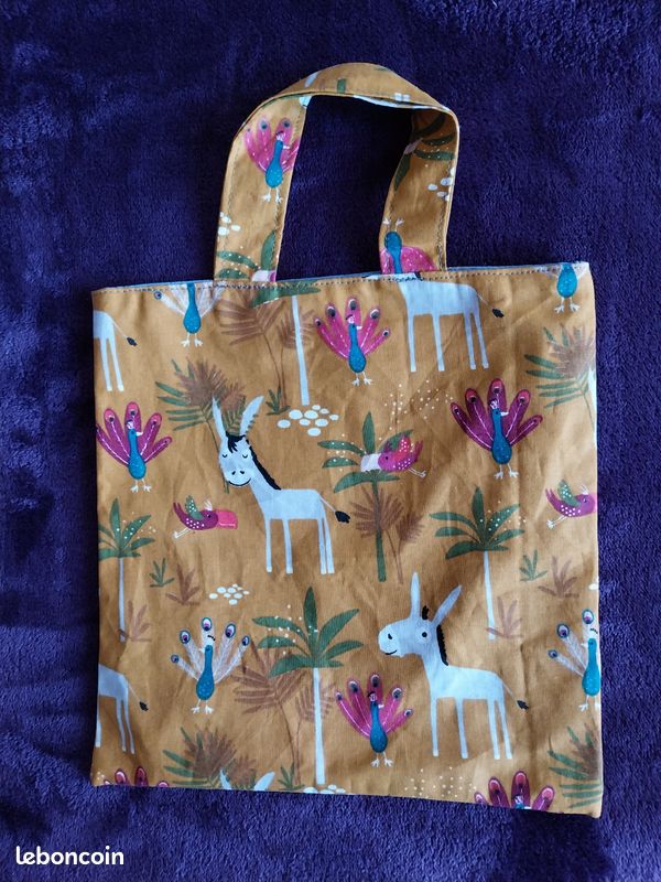 Sac marron imprimé petits ânes (image 3)