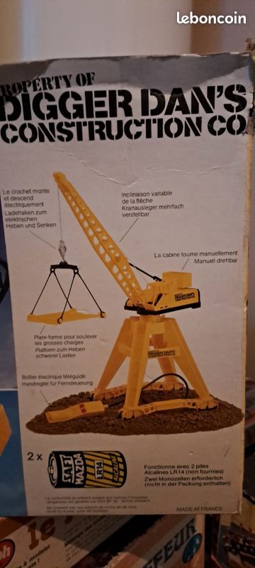 Rare Jouet ancien de 1910 Superbe Grue excavatrice en tôle Pour collectionneur
