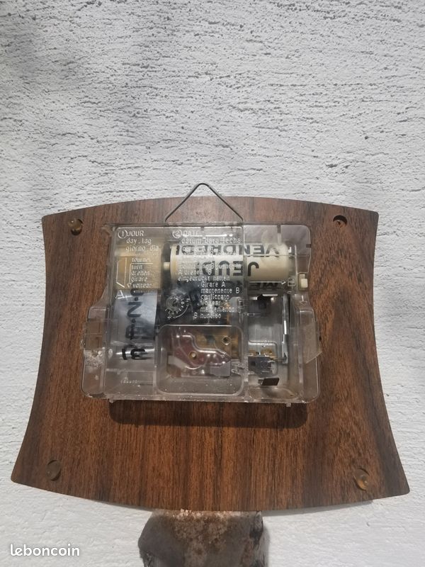 Horloge murale vintage Japy 276 Transistor – calendrier jour/date – années 70 (image 6)