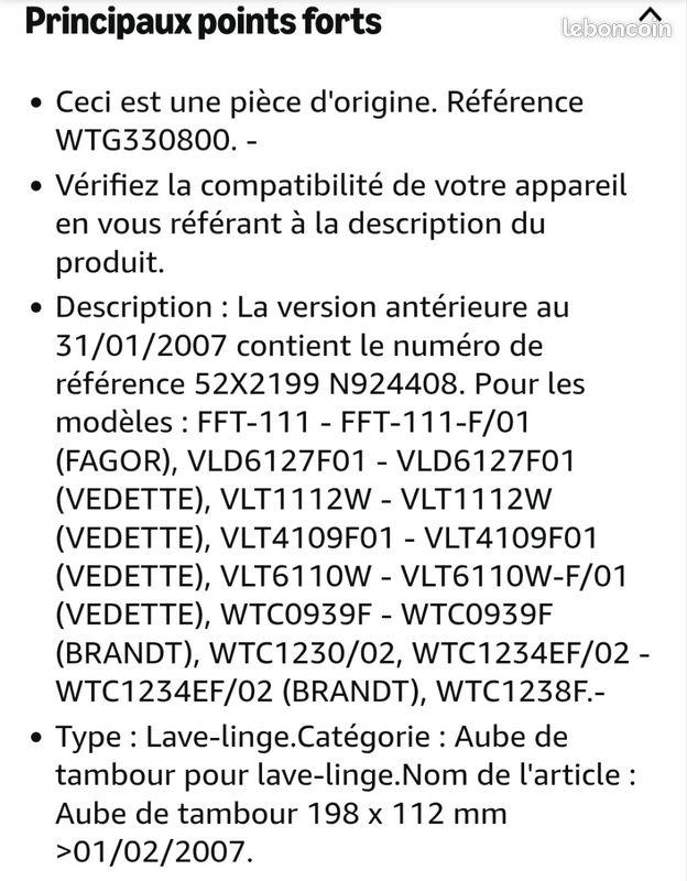 Boîte à produit pour Lave-linge FAGOR BRANDT VEDETTE SAUTER DE-DIETRICH Boîte à produit pour Lave-linge FAGOR BRANDT VEDETTE SAUTER DE-DIETRICH