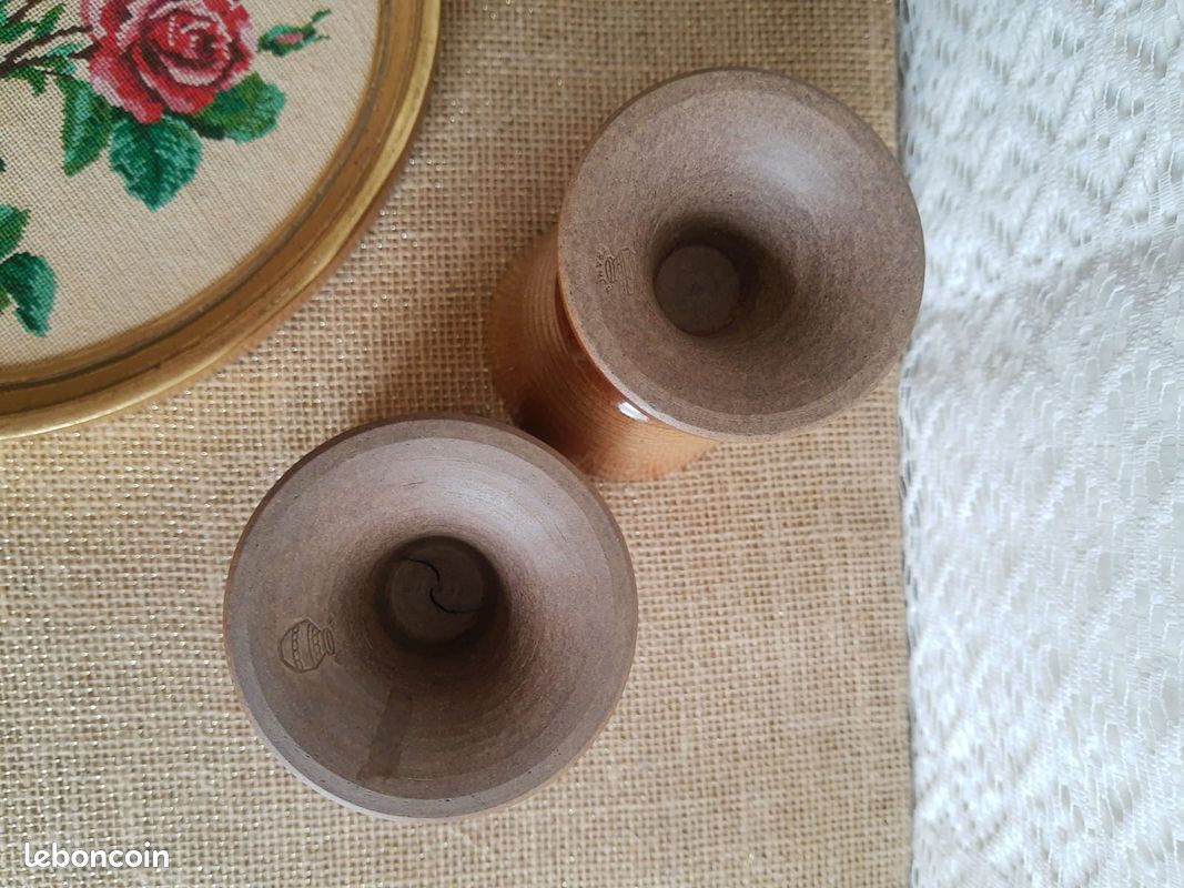 Duo de tasses mazagrans en grès Montgolfier vintage (image 6)